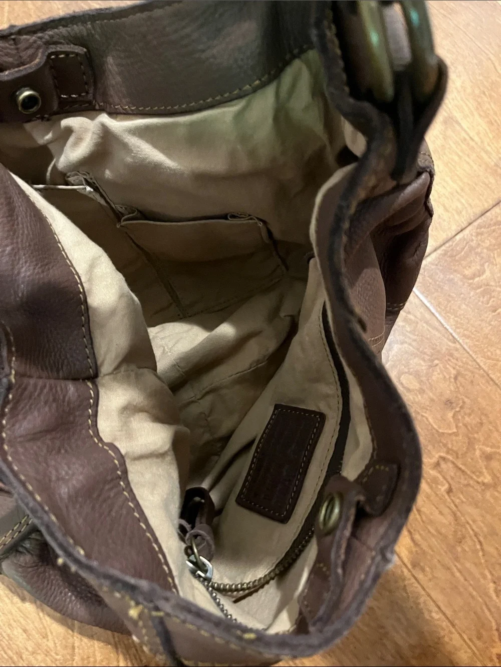LUCKY BRAND dark brown leather slouchy shoulder/ hobo bag